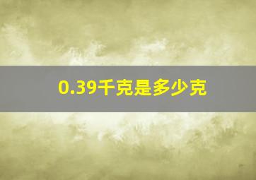 0.39千克是多少克