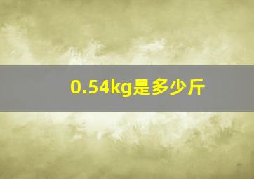 0.54kg是多少斤