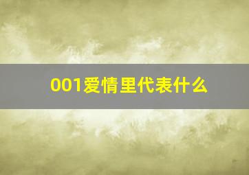 001爱情里代表什么