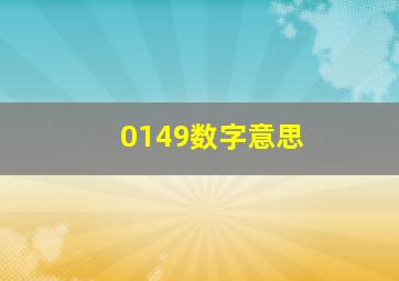 0149数字意思