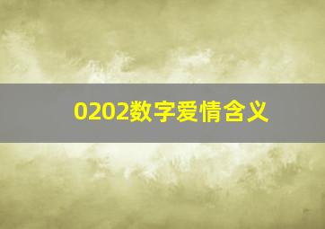 0202数字爱情含义