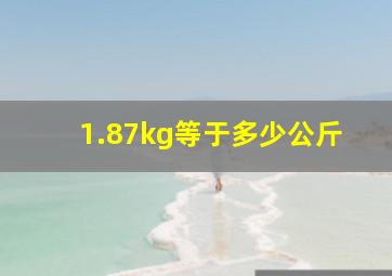 1.87kg等于多少公斤