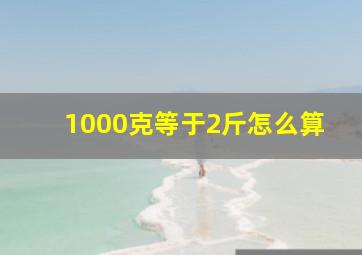 1000克等于2斤怎么算