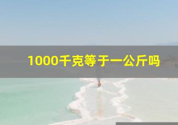 1000千克等于一公斤吗