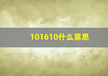 101610什么意思