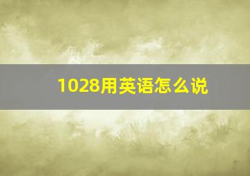 1028用英语怎么说