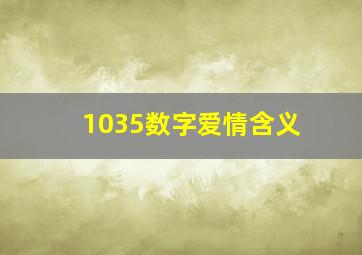 1035数字爱情含义