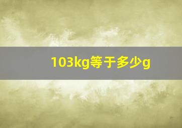 103kg等于多少g