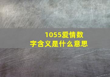 1055爱情数字含义是什么意思