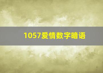 1057爱情数字暗语