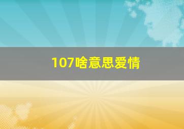 107啥意思爱情