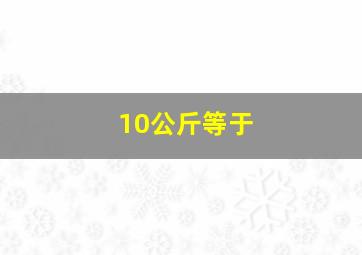 10公斤等于