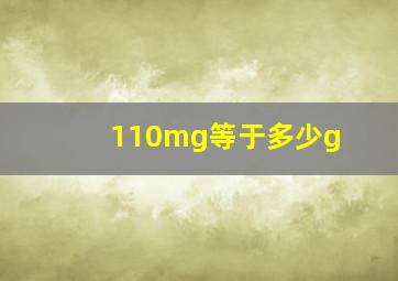 110mg等于多少g