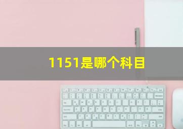 1151是哪个科目