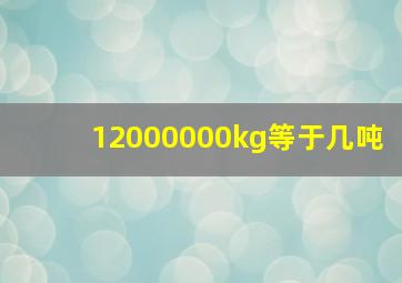 12000000kg等于几吨