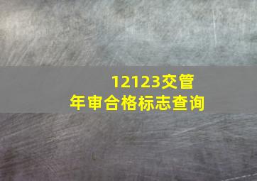 12123交管年审合格标志查询