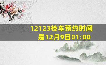 12123检车预约时间是12月9日01:00