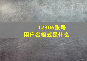 12306账号用户名格式是什么