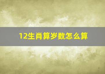 12生肖算岁数怎么算