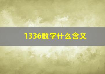 1336数字什么含义