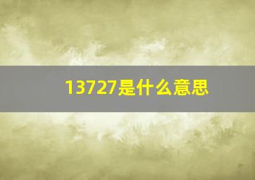 13727是什么意思