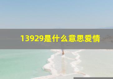 13929是什么意思爱情