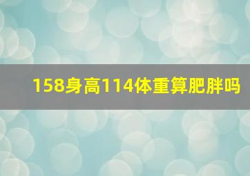 158身高114体重算肥胖吗