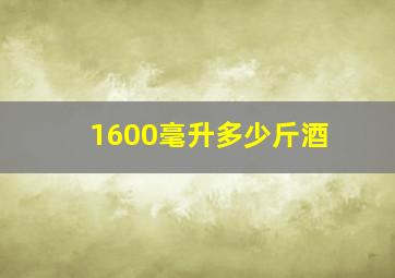 1600毫升多少斤酒