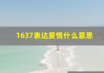 1637表达爱情什么意思