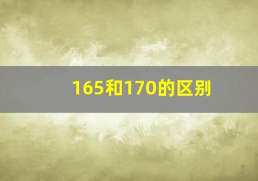 165和170的区别