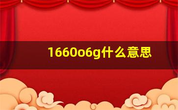 1660o6g什么意思