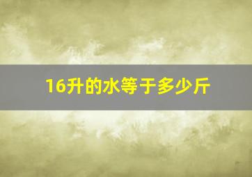 16升的水等于多少斤