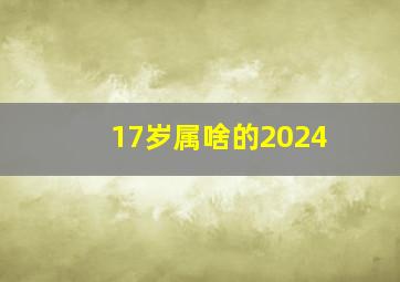 17岁属啥的2024