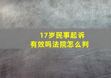 17岁民事起诉有效吗法院怎么判