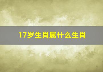 17岁生肖属什么生肖