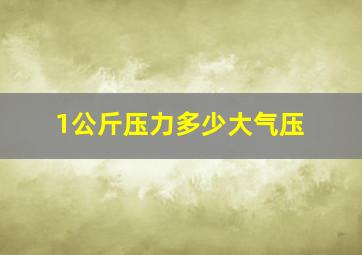 1公斤压力多少大气压