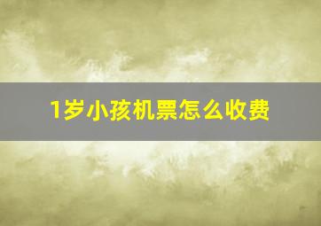 1岁小孩机票怎么收费