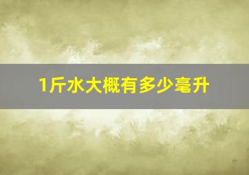 1斤水大概有多少毫升