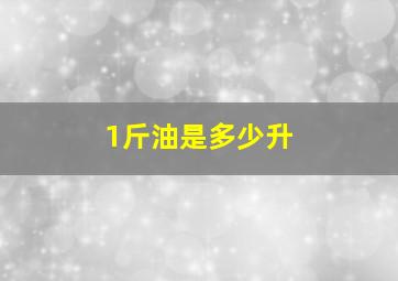 1斤油是多少升