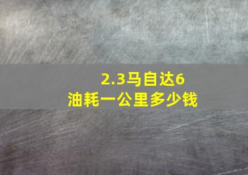 2.3马自达6油耗一公里多少钱