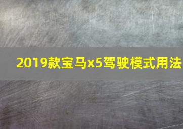 2019款宝马x5驾驶模式用法