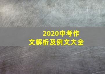 2020中考作文解析及例文大全