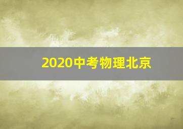 2020中考物理北京