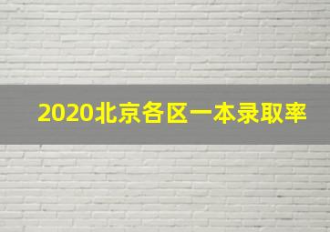 2020北京各区一本录取率