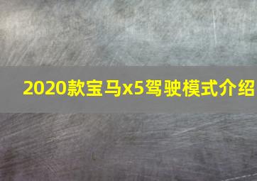 2020款宝马x5驾驶模式介绍