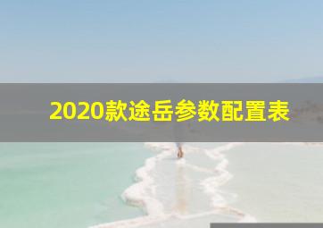 2020款途岳参数配置表