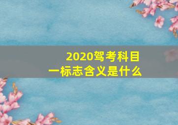 2020驾考科目一标志含义是什么