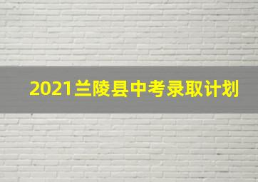 2021兰陵县中考录取计划