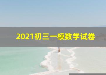 2021初三一模数学试卷