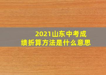 2021山东中考成绩折算方法是什么意思